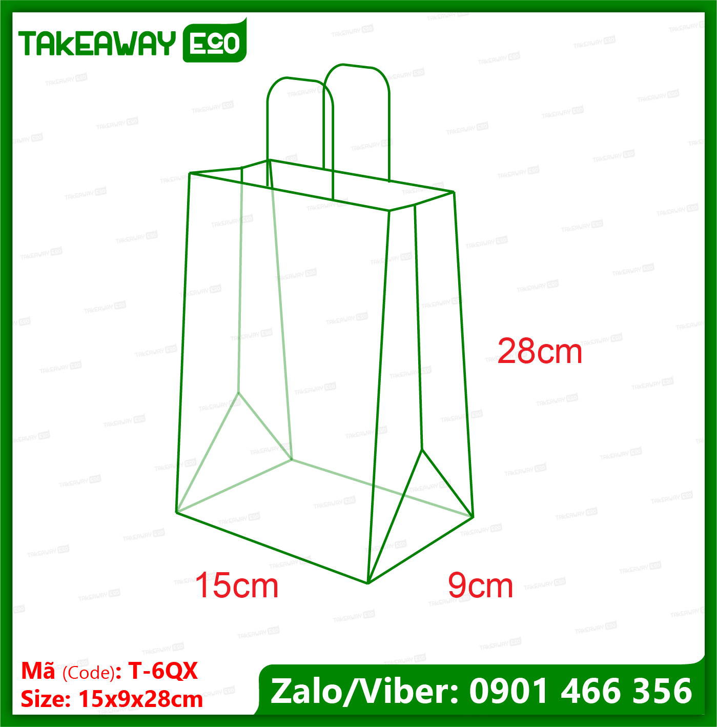 Túi giấy màu trắng quai xách